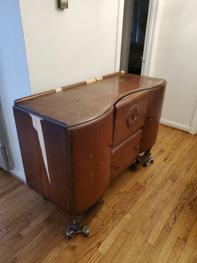 art deco drinks cabinet upcycle, Before