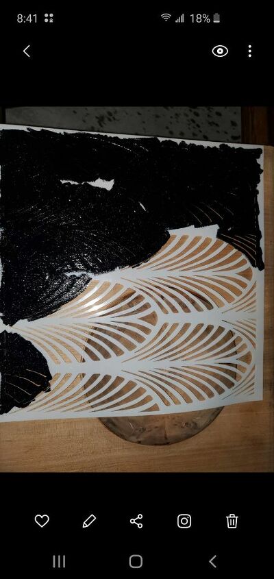 art deco drinks cabinet upcycle, Stencil