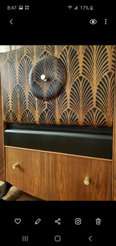art deco drinks cabinet upcycle