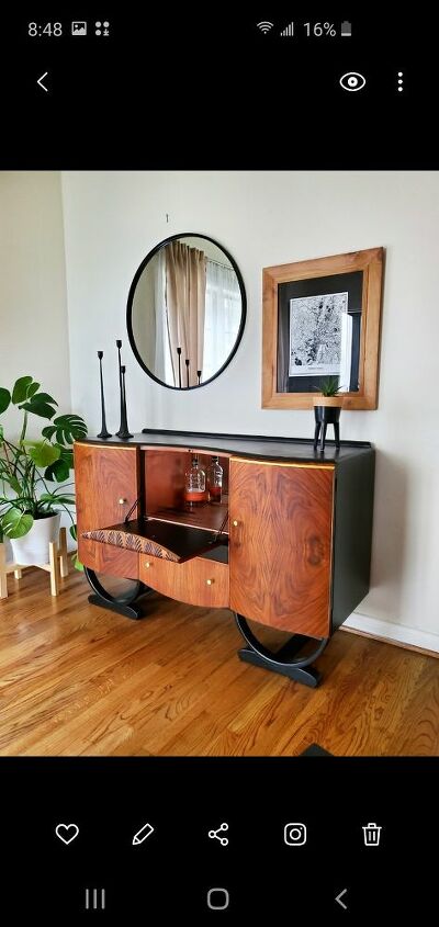 art deco drinks cabinet upcycle