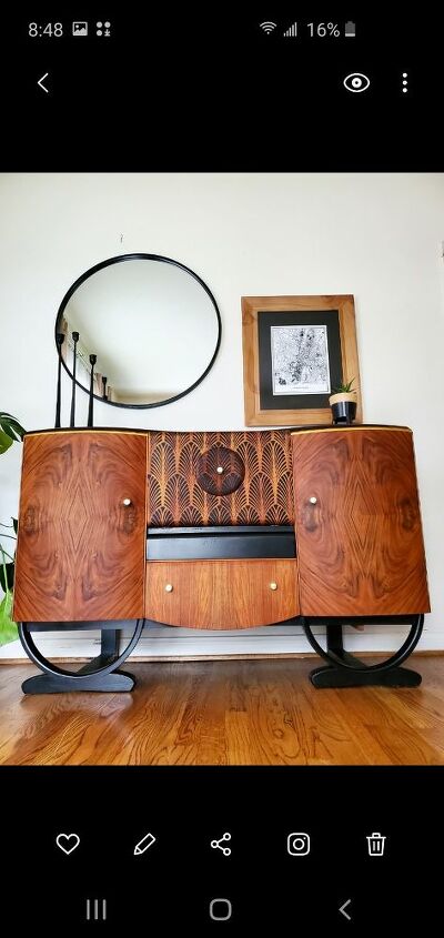 art deco drinks cabinet upcycle