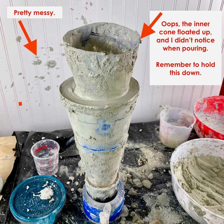 como fazer um vaso de cimento cnico
