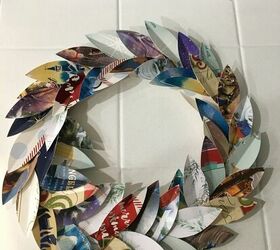paper magnolia leaf wreath