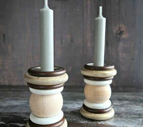 how to make candlesticks from old curtain rings