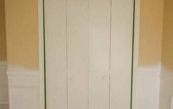 Cambio de imagen de la puerta del armario plegable - Con pintura y listones de madera