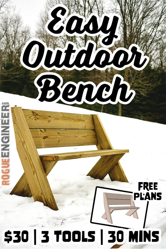 diy outdoor bench with back
