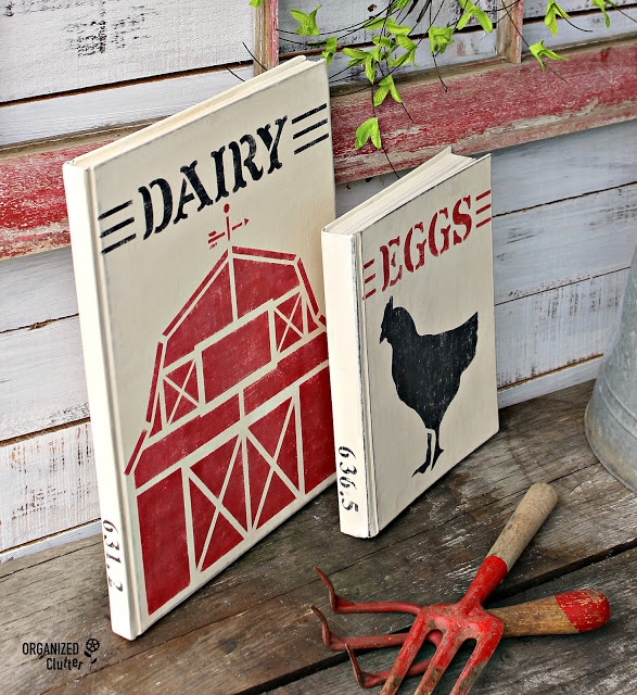 decorative farmhouse books from thrifted finds