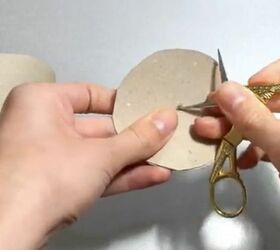 how to make a rose from a cardboard tube recycled toilet paper roll, Make Holes in Center of Circles