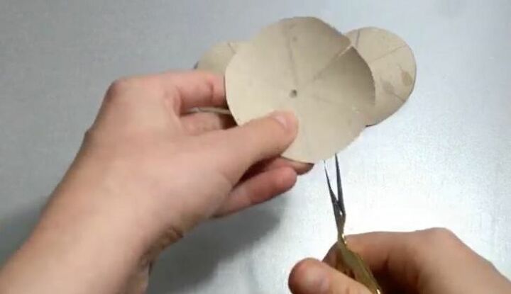 how to make a rose from a cardboard tube recycled toilet paper roll, Make Cuts in Petals