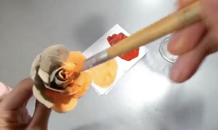 how to make a rose from a cardboard tube recycled toilet paper roll, Paint Roses