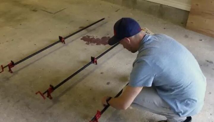 how to build a hairpin leg table, Build Pipe Structure to Brace Wood