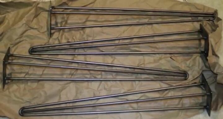 how to build a hairpin leg table, Legs to Table