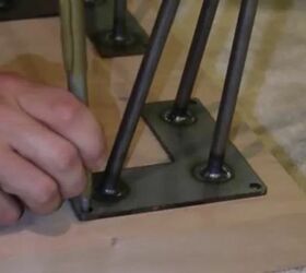 how to build a hairpin leg table, Attach Legs to Table