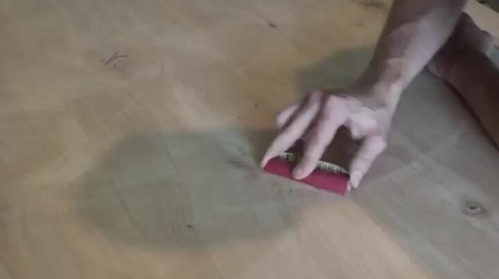 how to build a hairpin leg table, Sand Epoxy Residue