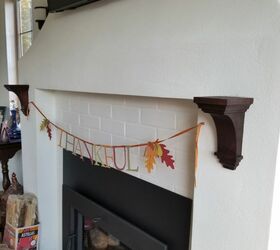 diy wood mantle, Testing out stained corbels