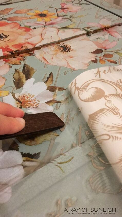 how to add flowers to furniture with decor transfers