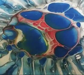 how to use a colander for acrylic pour painting
