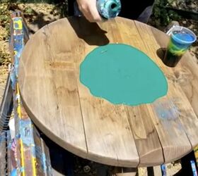 transform wood with acrylic pour painting, Apply Base Color