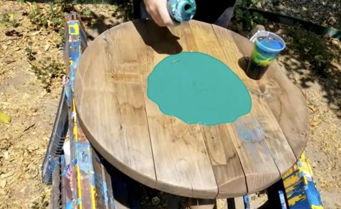 How To Transform Wood With Acrylic Pour Painting Diy Hometalk