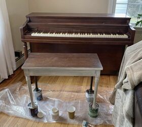 painting the piano, Start with the bench first because its small