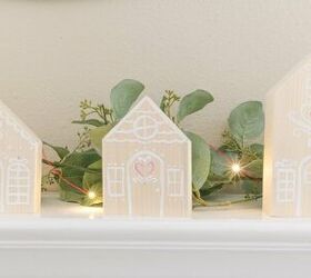 simple wooden gingerbread houses for valentine s day