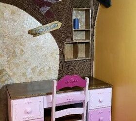 chair and desk refinish craft room makeover extreme upcycling