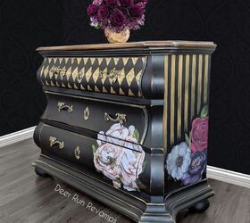 give a dresser a whimsical new life with stripes patterns flowers