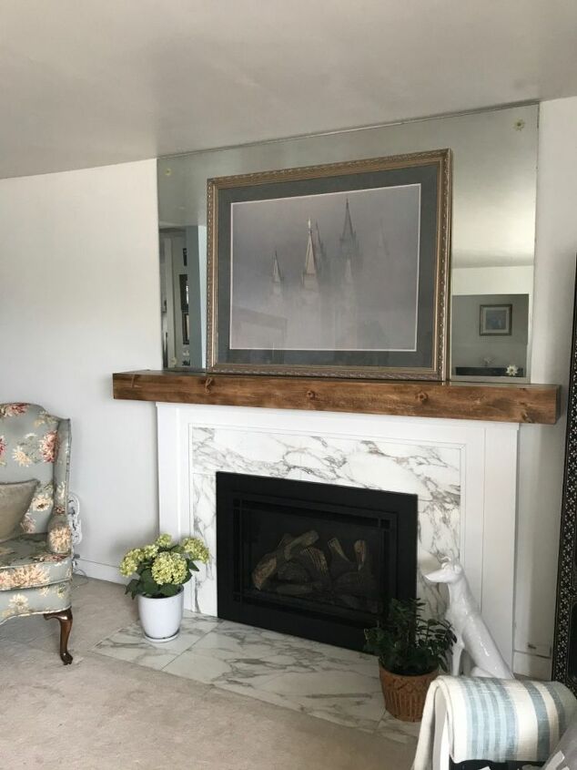 wood mantel