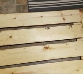 how to build a rustic wooden headboard with lights, Add The Slats