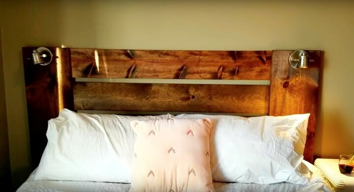 How To Build A Rustic Wooden Headboard With Lights Hometalk how-to-build-a-rustic-wooden-headboard-with-lights-hometalk