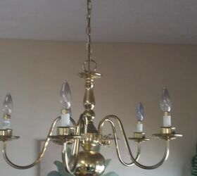 how to give your boring brass chandelier a glamorous makeover, Sand the Brass