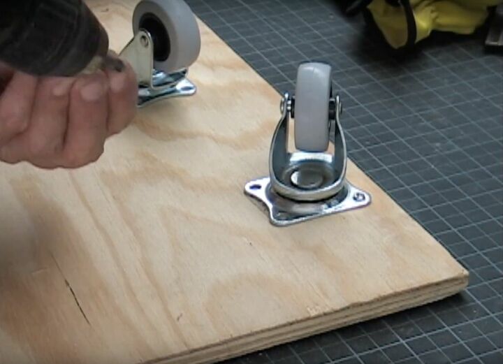 build a storage shelf to hide and protect pipes in your garage, Add Wheels