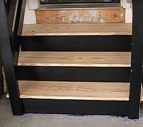 how to renew your garage steps in under 2 hours, Reinstall Stair Treads and Kickplate When the newly applied frame and kick plate paint was dry I returned the stair treads to the steps usin
