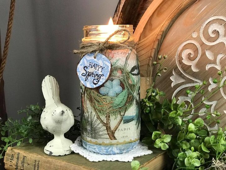 spring jar candle makeover