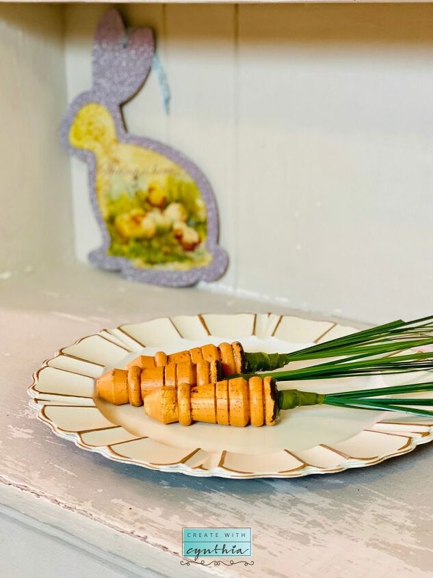 spring decor spindle carrots