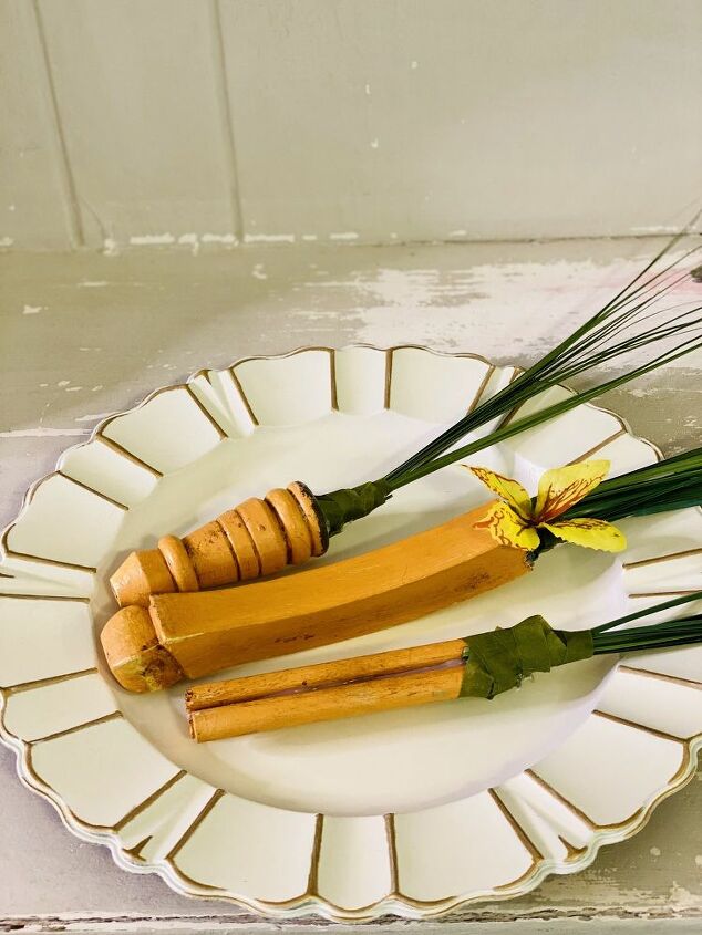 spring decor spindle carrots