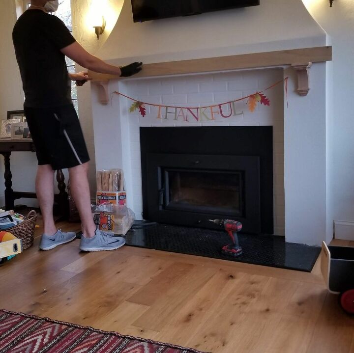 diy wood mantle