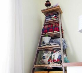 blanket storage shelves out of my grandpa s old wooden ladder
