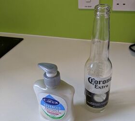transforming a beer bottle to a soap dispenser