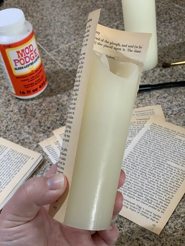 romantic book page candles