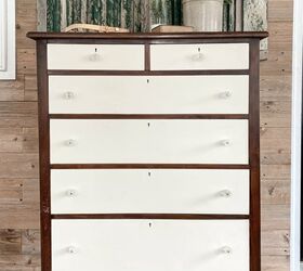 chipped veneer dresser becomes two toned beauty