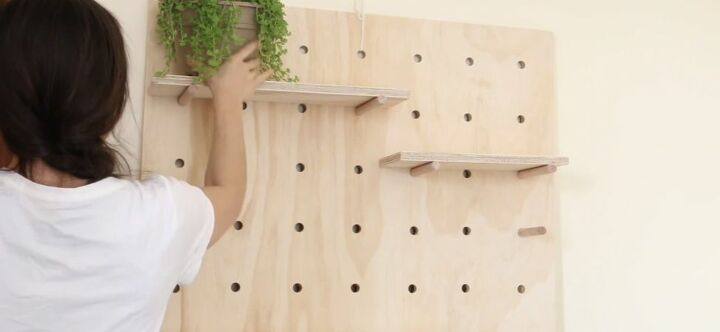 diy giant pegboard shelving without drilling into your walls, Install the Pegboard Unit