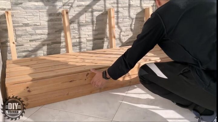 diy patio and garden bench and chair, Bench Front