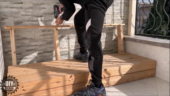 diy patio and garden bench and chair, Attach Boards to Bench Back