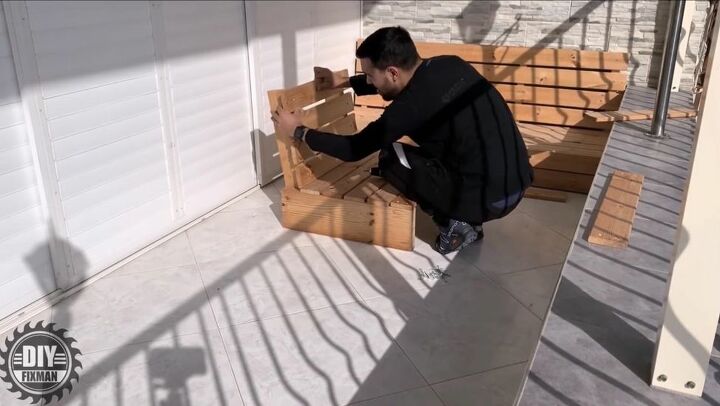 diy patio and garden bench and chair, Finish Wood