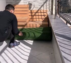 diy patio and garden bench and chair, ndoor Outdoor Carpet for Faux Lawn Look
