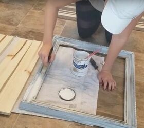 how to build a shadow box shelf with an old frame, Paint the Frame