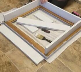 how to build a shadow box shelf with an old frame, Screw the Box Together