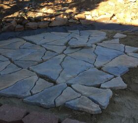 back yard makeover, Added flagstone patio