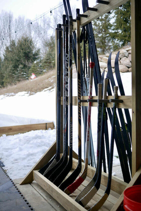 ski hockey stick rack
